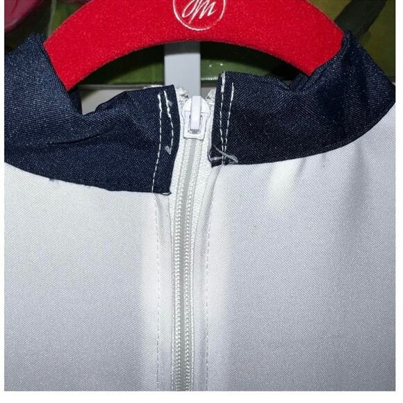 Underwraps Nightingale Nurse Costume Dress White w/ Navy Trim Size M (AS IS) - Picture 8 of 17